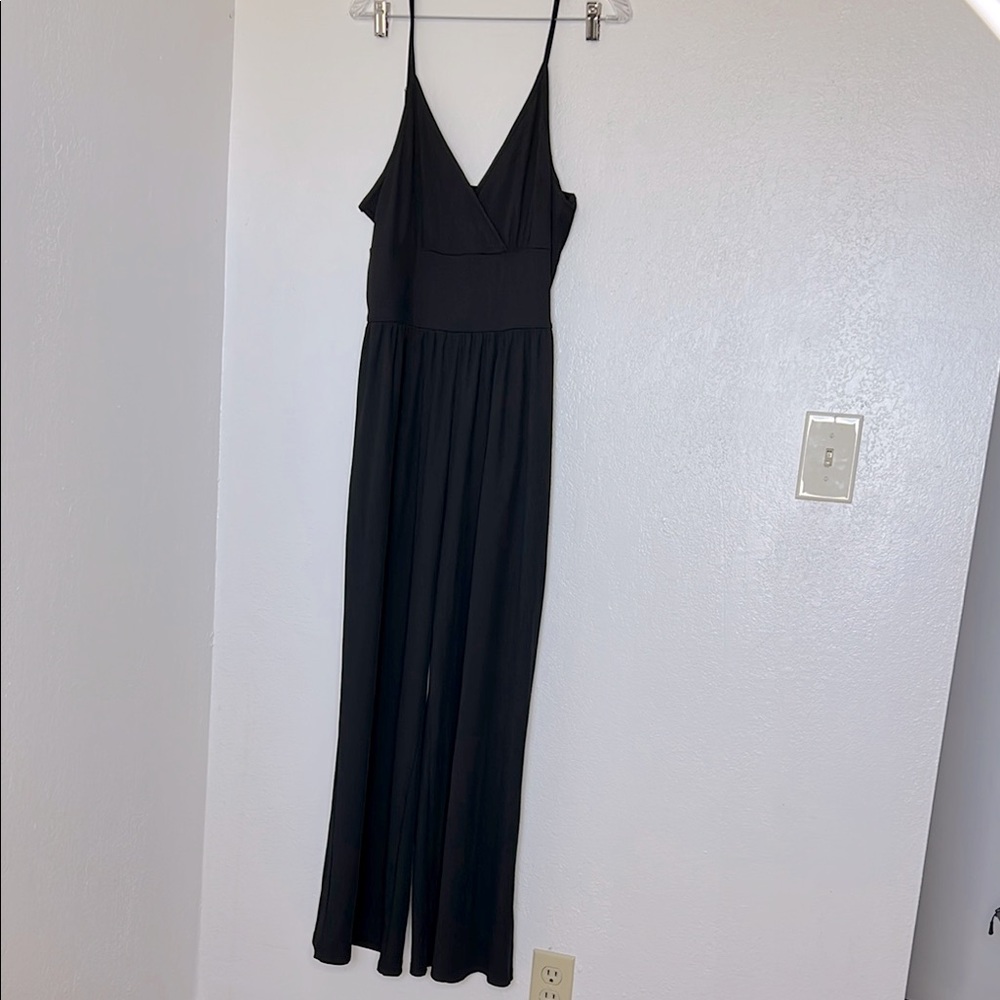 Elegant Black Women's Jumpsuit Spaghetti Straps